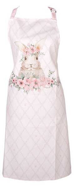 Ružová bavlnená zástera s králikom Floral Easter Bunny - 70*85 cm - Clayre & Eef