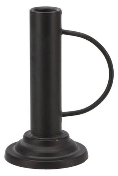 Čierny antik kovový svietnik na úzku sviečku Ariana black - 9*11*15 cm - daan kromhout