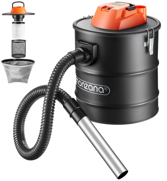 Vysávač na popol BENEDIKT, 1200 W, 18 kPa, čierna/oranžová Monzana