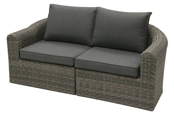 DEOKORK Ratanová lavica pre 2 osoby BORNEO LUXURY (sivá)