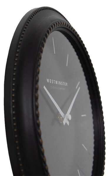 Čierne antik nástenné hodiny Westminster - Ø 28*5 cm / 1*AA - Clayre & Eef