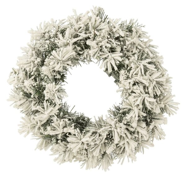 Zasnežený zelený vianočný veniec s ľad svetielkami Snowy green M - Ø 44*16 cm - J-Line by Jolipa