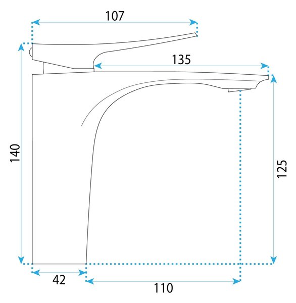 Rea Vision Premium, umývadlová batéria h-140, zlatá matná, REA-B6342