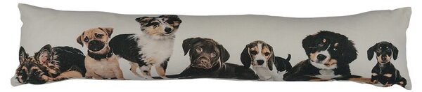 Biely bavlnený dlhý vankúš so šteniatkami Puppies - 90*20*10cm - Mars & More