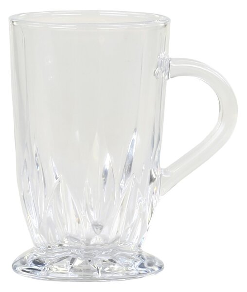 Pohárik zo silnejšieho skla s uškom a dekorom Diamond cut - Ø7*12 cm - Chic Antique