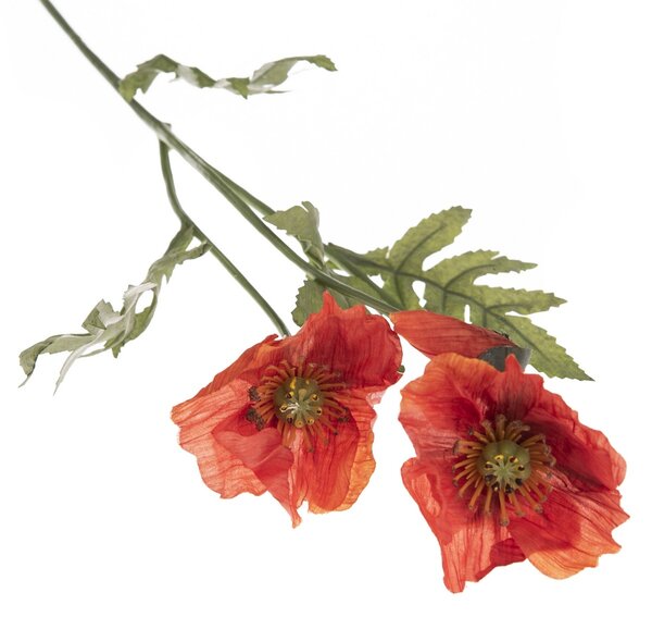Umelá kvetina Vlčí mak, 65 cm, červená