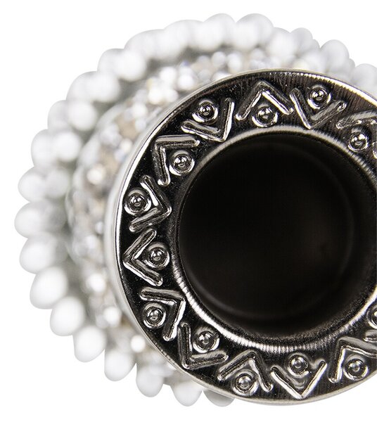 Strieborný sklenený svietnik s kamienkami Rhinestone silver S - 10 cm - Mars & More