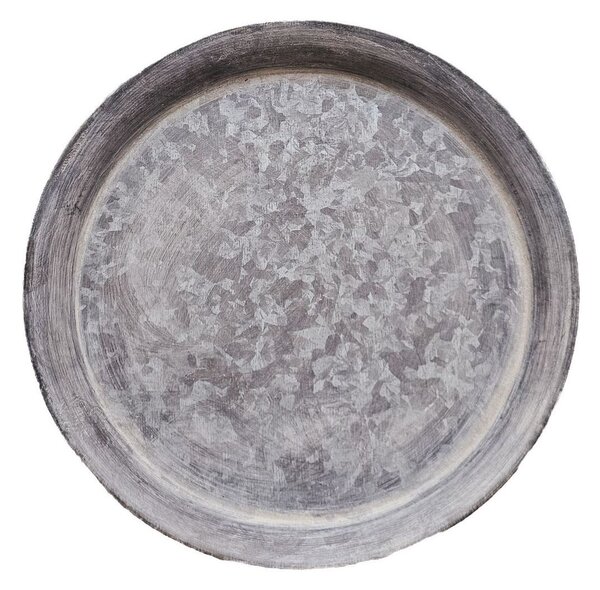 Zinkový antik plechový okrúhly podnos Dorié - Ø 20*2 cm - Sommerfield