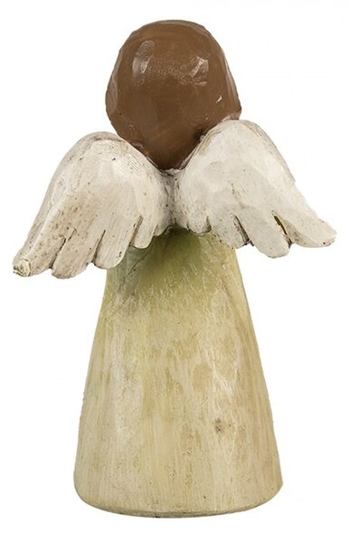 Dekorácia zelený anjelik s holubičkou - 7*6*12 cm - Clayre & Eef