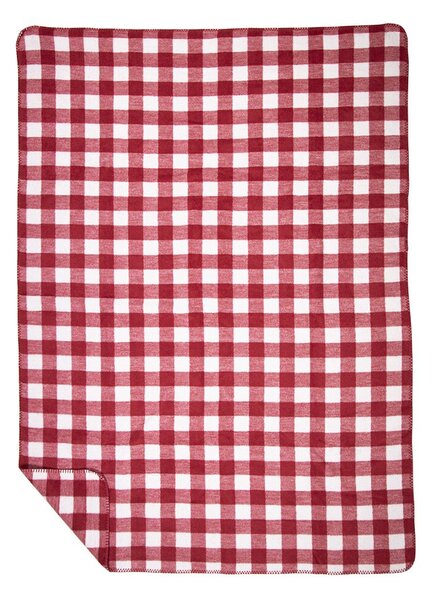 Červeno-biela obojstranný károvaný pléd Caro XL - 150*200 cm - Mars & More