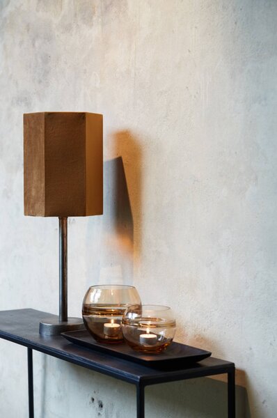 Hnedé zamatové tienidlo Hexagon brown - 24*24*30 cm/ E27 - Light & Living