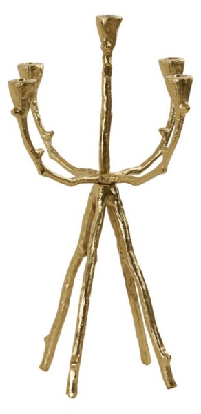 Zlatý antik kovový svietnik Ranica gold na 5 sviečok - 31*31*48 cm - Light & Living