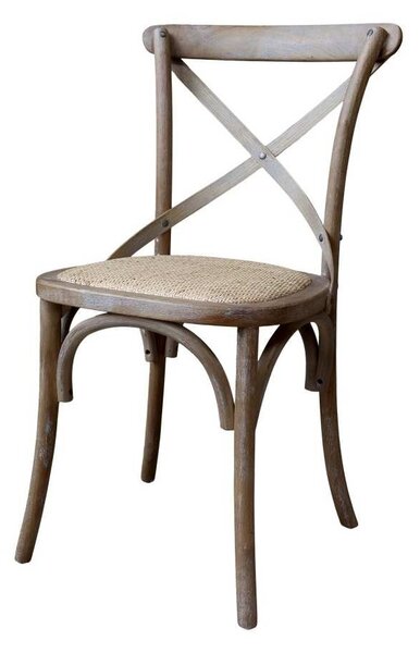 Prírodná drevená stolička s ratanovým výpletom Old French chair - 45*40*88 cm - Chic Antique