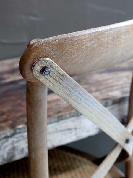 Prírodná drevená stolička s ratanovým výpletom Old French chair - 45*40*88 cm - Chic Antique