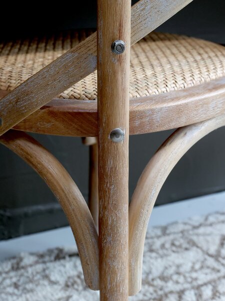 Prírodná drevená stolička s ratanovým výpletom Old French chair - 45*40*88 cm - Chic Antique