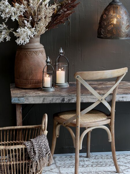 Prírodná drevená stolička s ratanovým výpletom Old French chair - 45*40*88 cm - Chic Antique