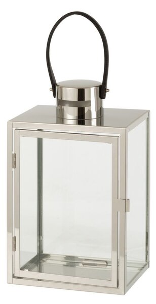 Strieborný kovový lampáš Recin - 21*15*43cm - J-Line by Jolipa