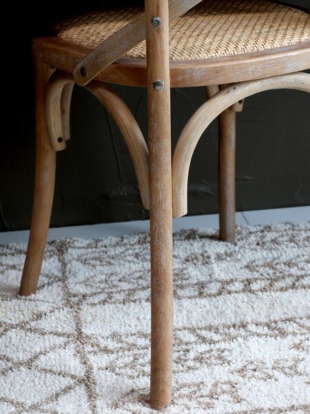 Prírodná drevená stolička s ratanovým výpletom Old French chair - 45*40*88 cm - Chic Antique