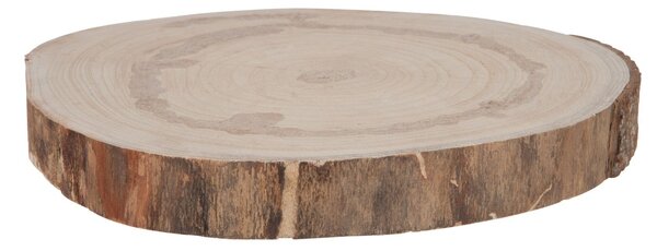 Prírodná hnedá drevená podložka/ plát stromu Paulownia L - Ø 35*4 cm - J-Line by Jolipa