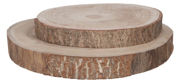 Prírodná hnedá drevená podložka/ plát stromu Paulownia S - Ø 25*3 cm - J-Line by Jolipa