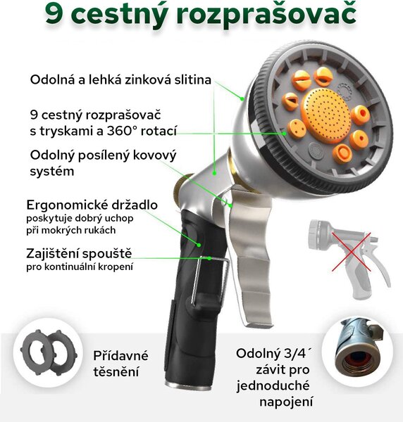 Bezdoteku Záhradná hadica zmršťovacia naťahovacia BEST 30m