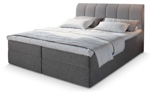 Čalúnená boxspring manželská posteľ Cevano 160x200 - sivá