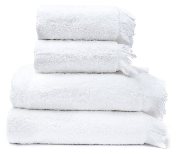 Sada 2 bielych uterákov a 2 osušiek zo 100% bavlny Selection, 50 × 90 + 70 × 140 cm