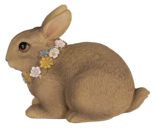Dekorácia hnedý veľkonočný zajačik - 13*8*10 cm - Clayre & Eef