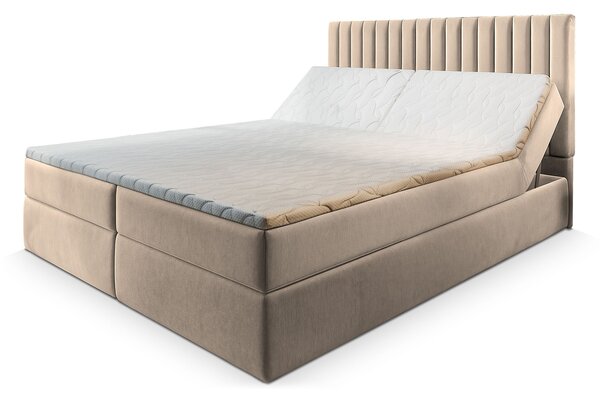 Manželská boxspring posteľ s úložným priestorom Murlo 140x200 - béžová