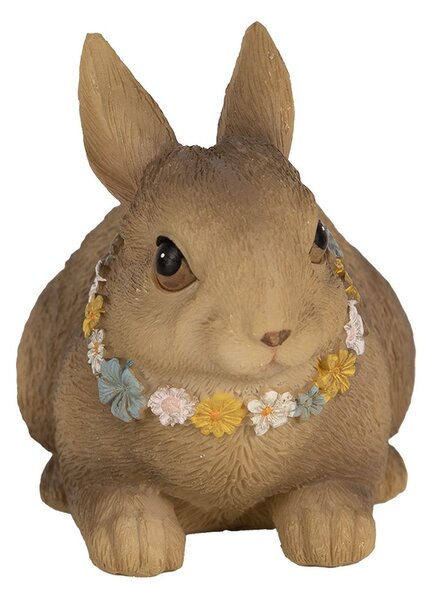 Dekorácia hnedý veľkonočný zajačik - 13*8*10 cm - Clayre & Eef