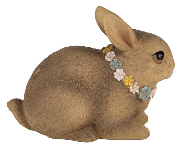 Dekorácia hnedý veľkonočný zajačik - 13*8*10 cm - Clayre & Eef