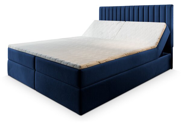 Manželská boxspring posteľ s úložným priestorom Murlo 160x200 - kráľovská modrá