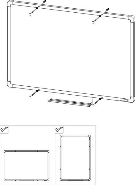 Korková nástenka boardOK v hliníkovom ráme, 2000 x 1200 mm, červený rám