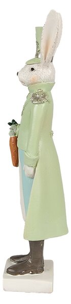Dekorácia zajac v zelenej uniforme - 7*6*23 cm - Clayre & Eef