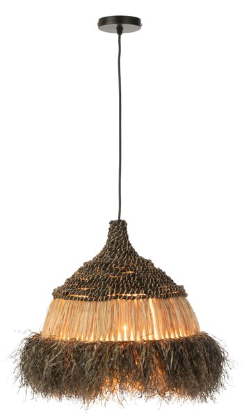 Závesné čiernopřírodní ratanové svetlo Raffia S - Ø 36*40 cm/ E27 - J-Line by Jolipa
