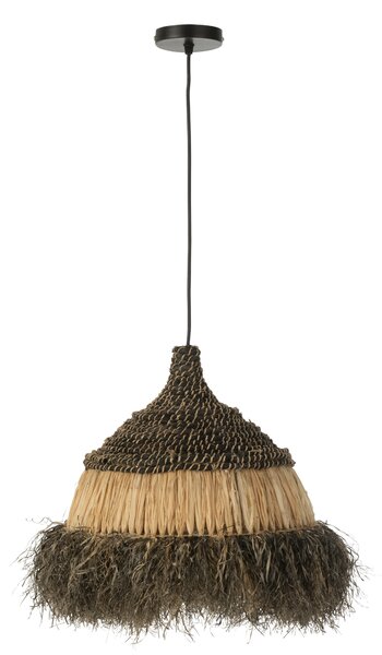 Závesné čiernopřírodní ratanové svetlo Raffia S - Ø 36*40 cm/ E27 - J-Line by Jolipa