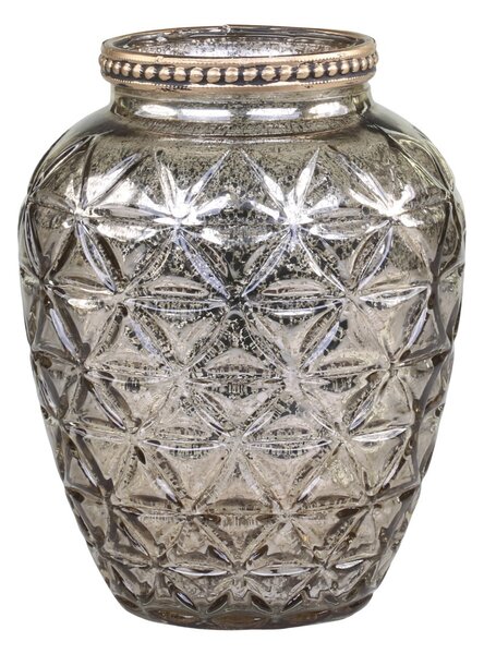 Champagne antik sklenená dekoračná váza / svietnik Viria - Ø 8*10 cm - Chic Antique