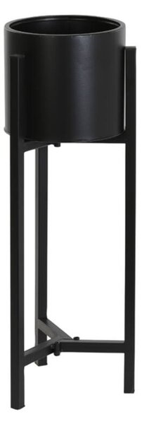 Čierny kovový kvetináč na čiernych nôžkach Baksi - Ø 18*57cm - Light & Living