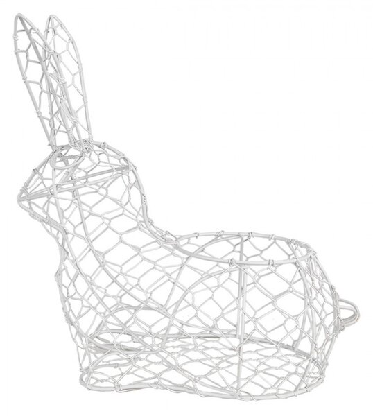 Biely drôtený dekoračný košík králik Bunny L - 28*15*30 cm - Clayre & Eef