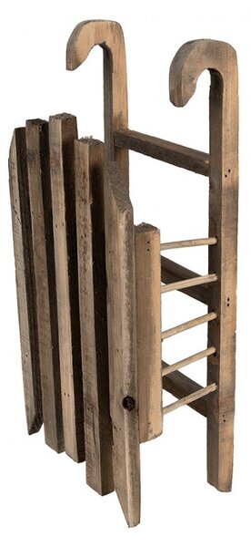 Hnedá antik drevená dekorácia sánky - 35*15*10 cm - Clayre & Eef