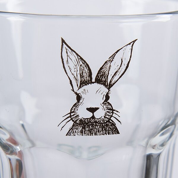 Pohárik na vodu s králikom Rabbit Cartoon - Ø 7*12 cm / 300 ml - Clayre & Eef
