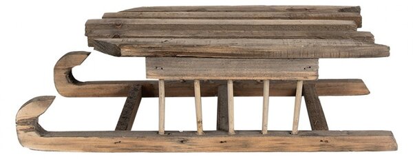 Hnedá antik drevená dekorácia sánky - 35*15*10 cm - Clayre & Eef