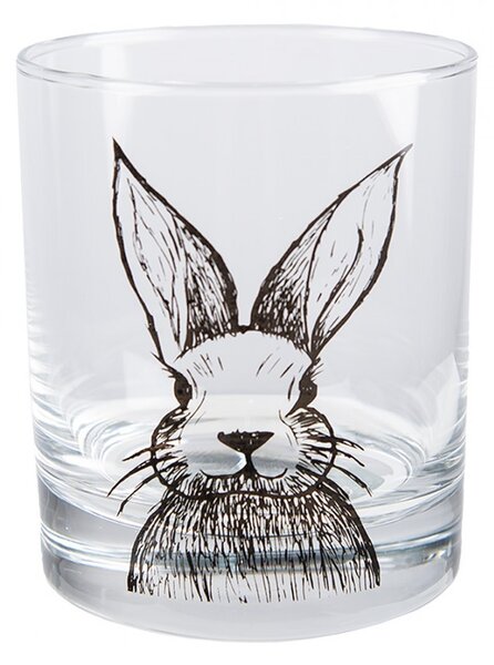 Sklenice na vodu 300 ml Průhledný skleněný kelímek na pití pro králíky - 8,00 cm - Clayre & Eef