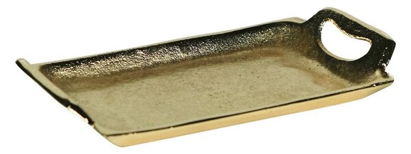 Zlatý kovový servírovací podnos s uchami Tray Raw S - 21*11*3cm - Mars & More