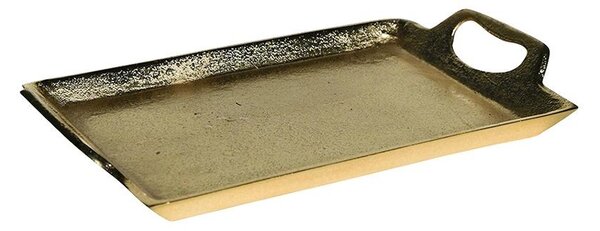 Zlatý kovový servírovací podnos s uchami Tray Raw L - 35*22*5cm - Mars & More