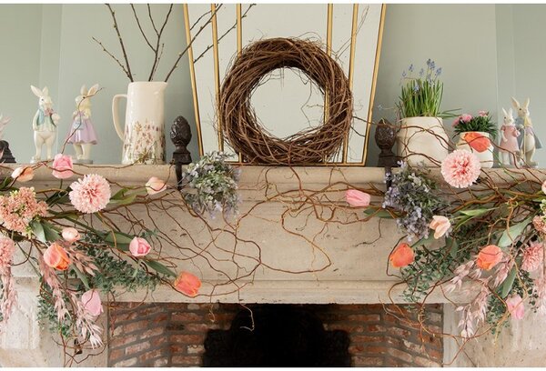 Umelá dekoračná kvetina ružový tulipán - 6*6*50 cm - Clayre & Eef