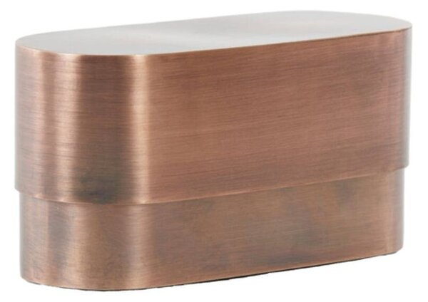 Medený antik kovový oválny úložný box Samuel - 20*9*10 cm - Light & Living