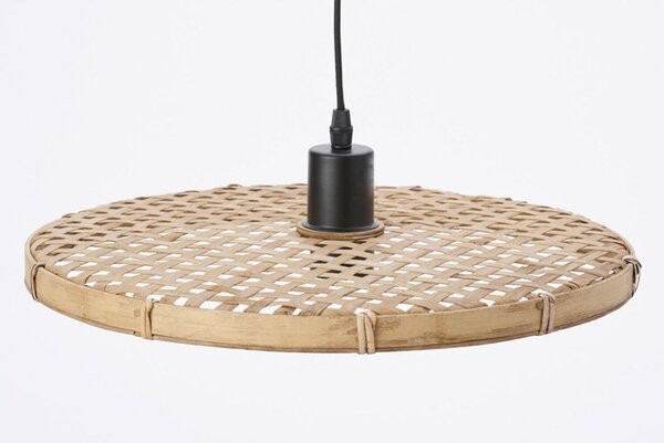 Prírodné ratanové svetlo Paloma s výpletom - Ø 40*3 cm / E27 - Light & Living