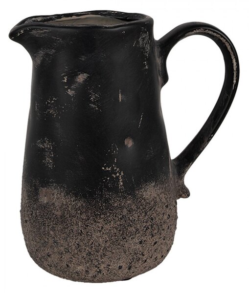 Čierno-sivý keramický džbán M - 16*12*18 cm - Clayre & Eef
