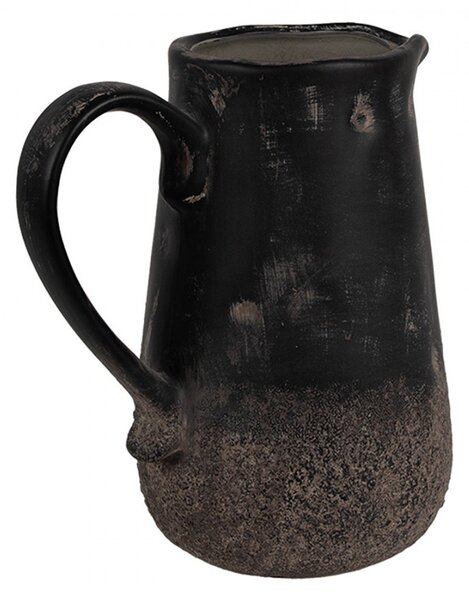 Čierno-sivý keramický džbán M - 16*12*18 cm - Clayre & Eef